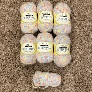 6 skeins Nob Hill Jitterbug Tweed Yarn